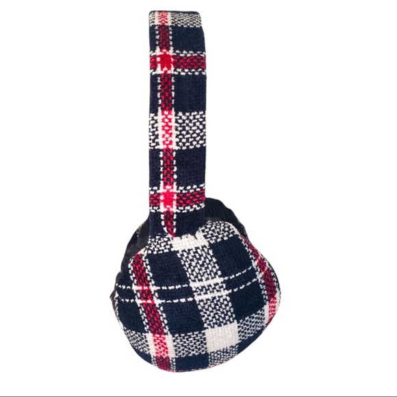 Charter Club Earmuffs Plaid Chenille Red And Black NWOT - Picture 2 of 5